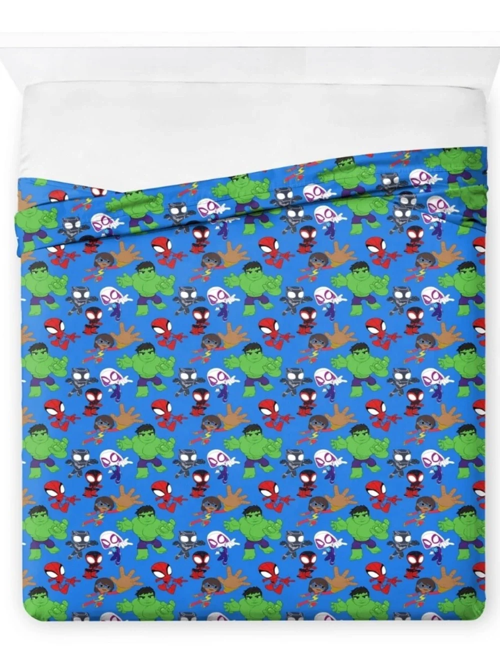 Spider-Man Spidey and His Amazing Friends 4-Piece Blue Marvel Bedding Sets, Full